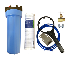 10" Water Filter kit 1/4" complete with 0.5 Micron Carbon Block Cartridge image