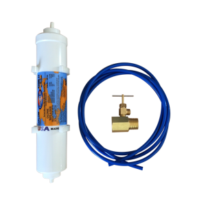 10" Water Filter kit complete No Tap with 1 micron omnipure inline cartridge + JG line + Plumbers delight image